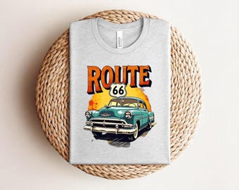 Vintage Route 66 Shirt, Classic Car Tee, America 1776-2026 T-Shirt, Chevrolet Bel Air Gift, Americana Graphic Tee