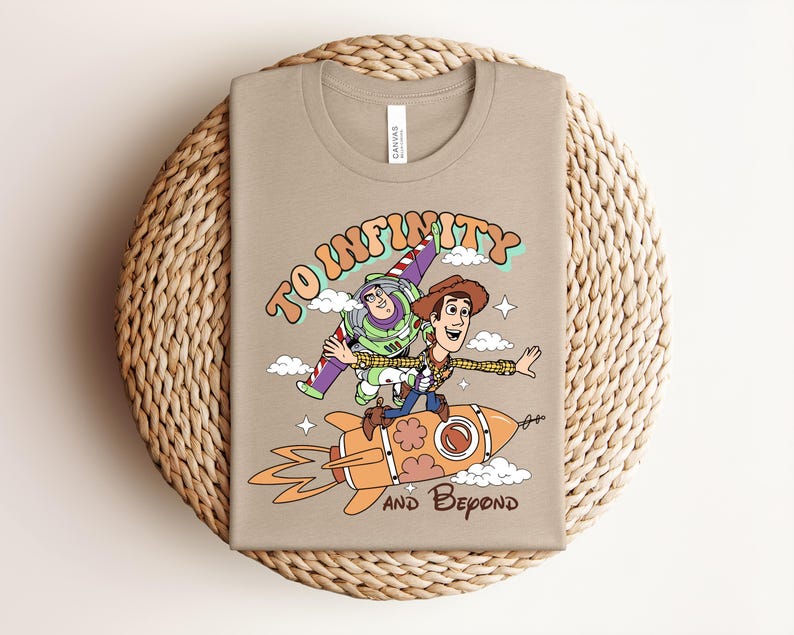 Toy Story Buzz Lightyear Woody T-Shirt, To Infinity and Beyond Tee bild 4