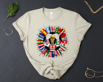 World Soccer 2026 T-shirt: Adult, Youth Toddler Game Usa Flag Clothing  Soccer Cup Fan Tee