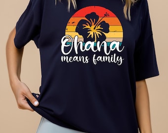 Ohana Means Family Tee, Lilo Stitch Shirt, Disney Vacation Tee, Retro Disney Tee, Matching Family Trip, Hawaiian Disney Shirt