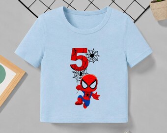 Spider-Man Birthday Tee, Birthday  Boy T Shirt, Marvel Superhero Birthday, Kids Graphic Tee