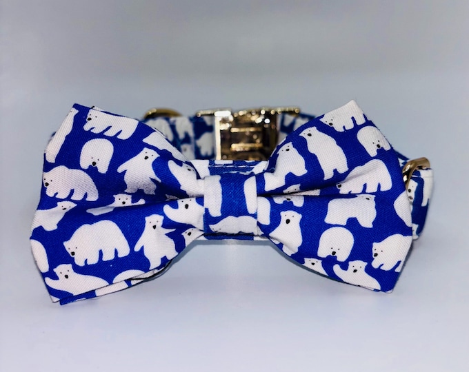 Paws On Parade Little Polar Bear Collar With Removable Bow