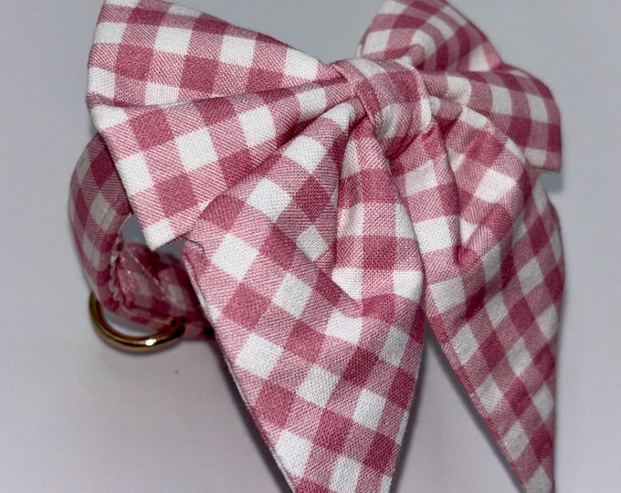 Paws On Parade Pink Gingham Collar With Removable Sailor Bow