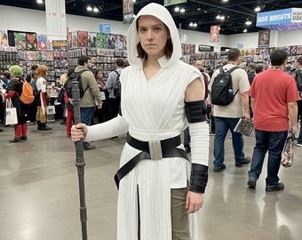 Costume de cosplay Star Wars Rey blanc The Rise of Sky walker Rey Jedi Ensemble complet pour femme.