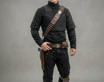 Mandalorian Din Djarin Flight Suit Costume with Holster Belt | Din Djarin Cosplay | Star Wars Bounty Hunter Cosplay Outfit.