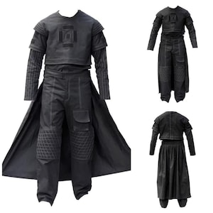 Disfraz de Boba Fett de Star Wars Mandalorian (El Libro de Boba Fett): traje de vuelo negro, chaleco y falda. imagen 2