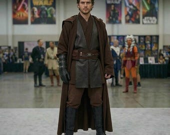 Star Wars inspiré des costumes de cosplay Jedi Anakin Skywalker | Combinaison de vol marron Jedi Robe.