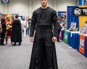 Déguisement cosplay Mandalorian Boba Fett Star Wars - Combinaison de vol noire, gilet et jupe