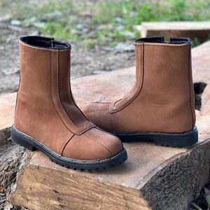 Star Wars, Mandalorian Schuhe aus echtem Leder, Mando Schuhe, die mandalorianische Herrenschuhe, Din Djarin Stiefel für Cosplay Mando Boots Bild 3