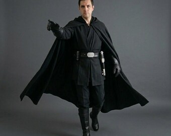 Dark Side Knight Costume Ensemble | Custom Hooded Cloak, Tunic, Belt