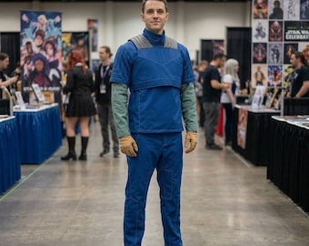 Costume de cosplay costume de vol bleu Star Wars avec gilet pare-balles 3 pièces | Parties molles mandaloriennes.