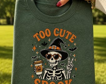Skeleton Witch Halloween PNG, Spooky Coffee Clipart (Digital Download)