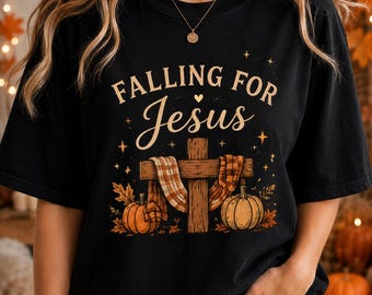 Falling For Jesus Png, Fall Christian PNG, Cross PNG, Faith PNG, Fall Sublimation Png, Christian Fall Png, Pumpkin Faith Png Designs