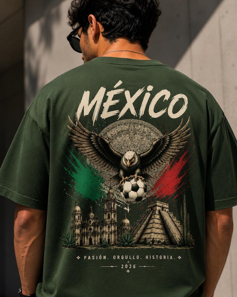 Mexico Eagle Aztec Calendar Soccer PNG: DTF Transfer, Sublimation Shirt Design image 3