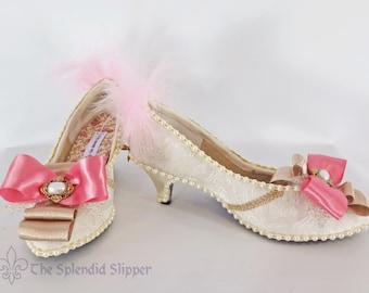 TO ORDER - Custom Embellished Shoes - Rococo Pumps Fancy Dress Shoes