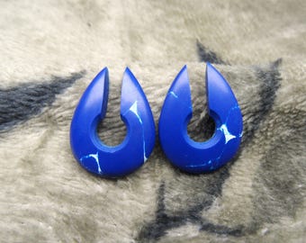 Expansores de piedra de lapislázuli de doble ensanchamiento: hechos a mano (par)