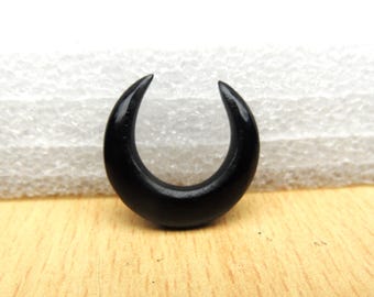 Black Onyx Tusk:  Septum Nose Piercing  Tribal Body Jewellery (2mm-10mm)