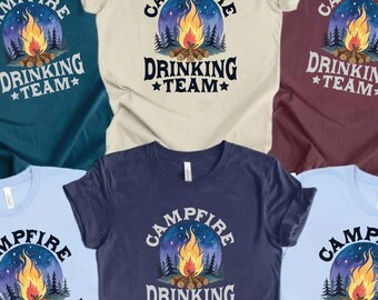 Camiseta para el equipo de la fogata, camiseta divertida para acampar, camiseta para viaje de campamento, camiseta para fin de semana en el lago, camiseta a juego para el grupo de campamento, regalo para acampar en autocaravana