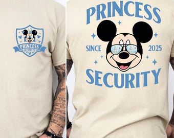 Custom Princess Security T-Shirt, Funny Dad Shirt,Mickey Princess Security Tshirt, Dad Gift, Disney Dad Tee, Boyfriend Birthday Gift