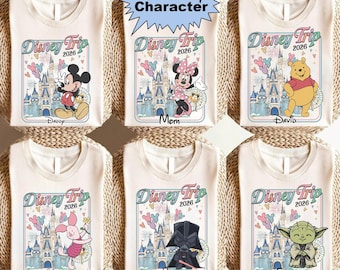Custom All Disney Characters Shirt, Custom Disney Trip Shirt, 2026 Disney Family Shirt, Mickey & Friends Shirt, Disney Kids Shirt