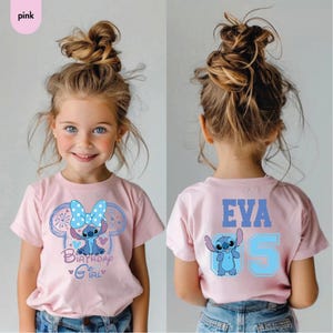 Custom Stitch Birthday Girl Shirt, Matching Birthday Family Shirt, Disney Stitch Bday Party Gift, Disney Birthday Crew Shirt, Birthday Trip bild 4