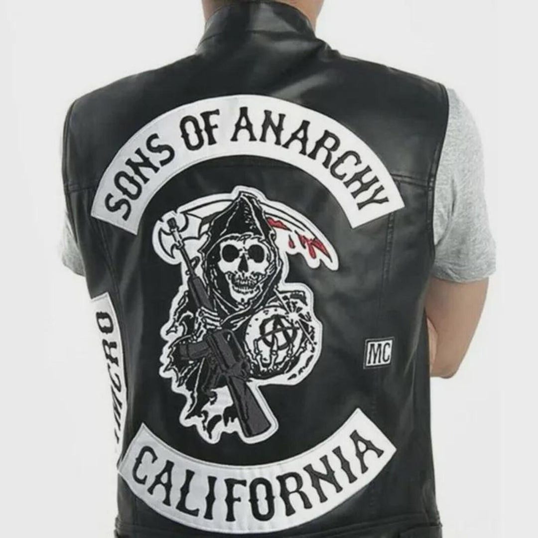Sons of Anarchy MC Back Patch | Skull Embroidered Biker Vest Jacket ...