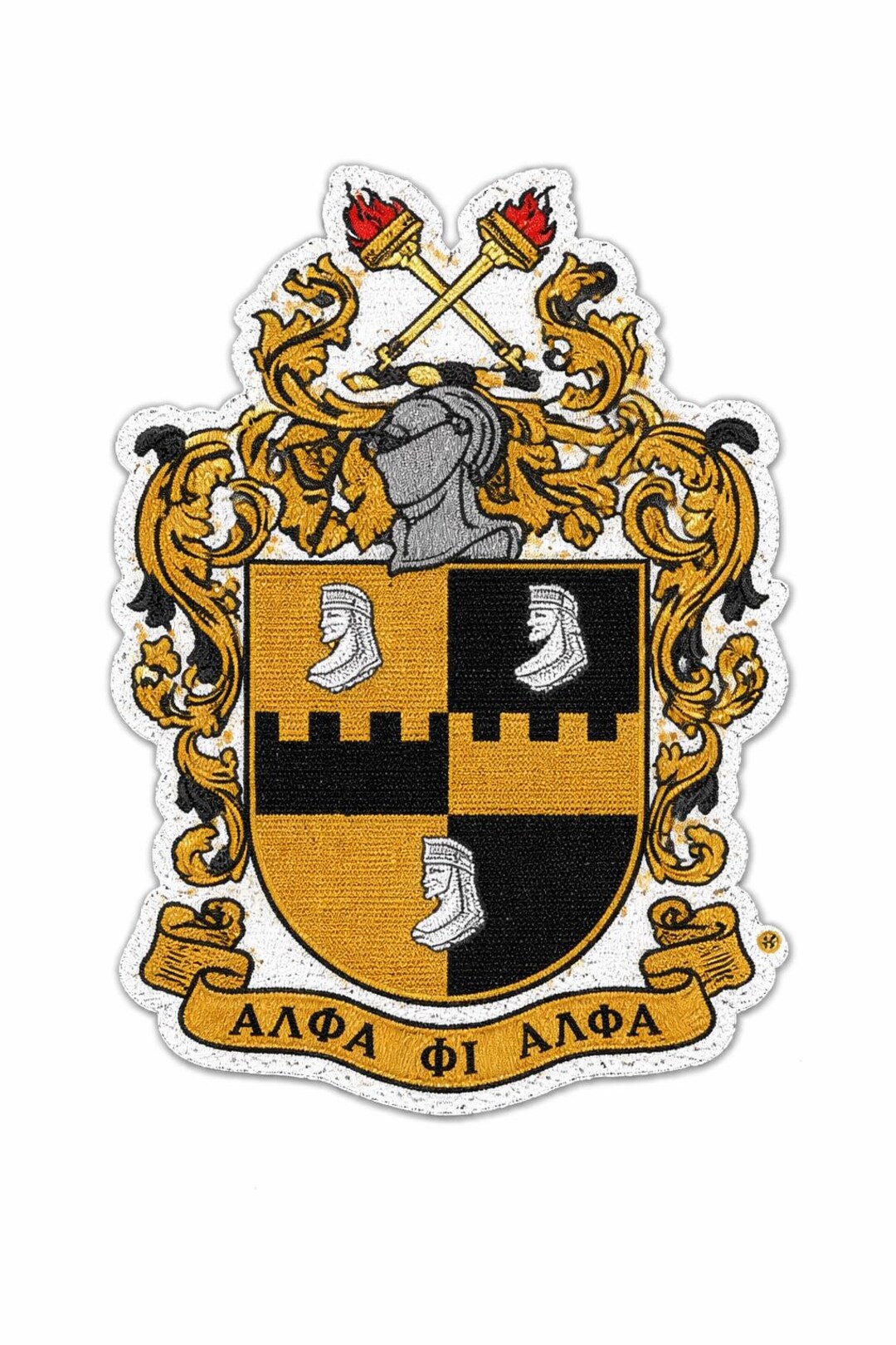 Parche bordado con el escudo de Alpha Phi Alpha, insignia de antorchas ...