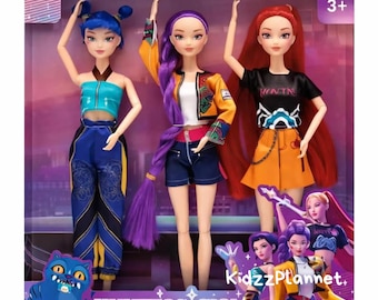 Zestaw lalek K-Pop Demon Hunters, kolekcjonerskie figurki akcji dla fanów K-popu