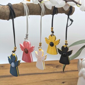 SEELENLIEBLING Anhänger mit Edelstein • Geschenk und Begleiter für besondere Menschen • Heilstein und Farbe wählbar • Glänzend