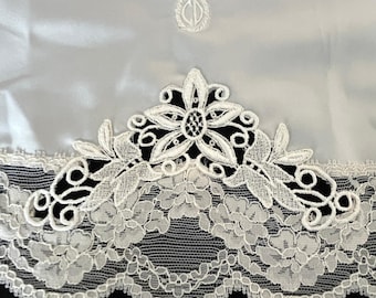 Vintage Christian Dior Half Slip White Lace Hem USA ILGWU Sz M