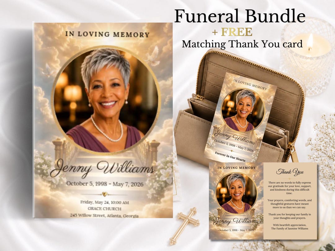 Program Order Layout Funeral Program Bundle, Memorial Bundle, Funeral Invitation, Prayer ...