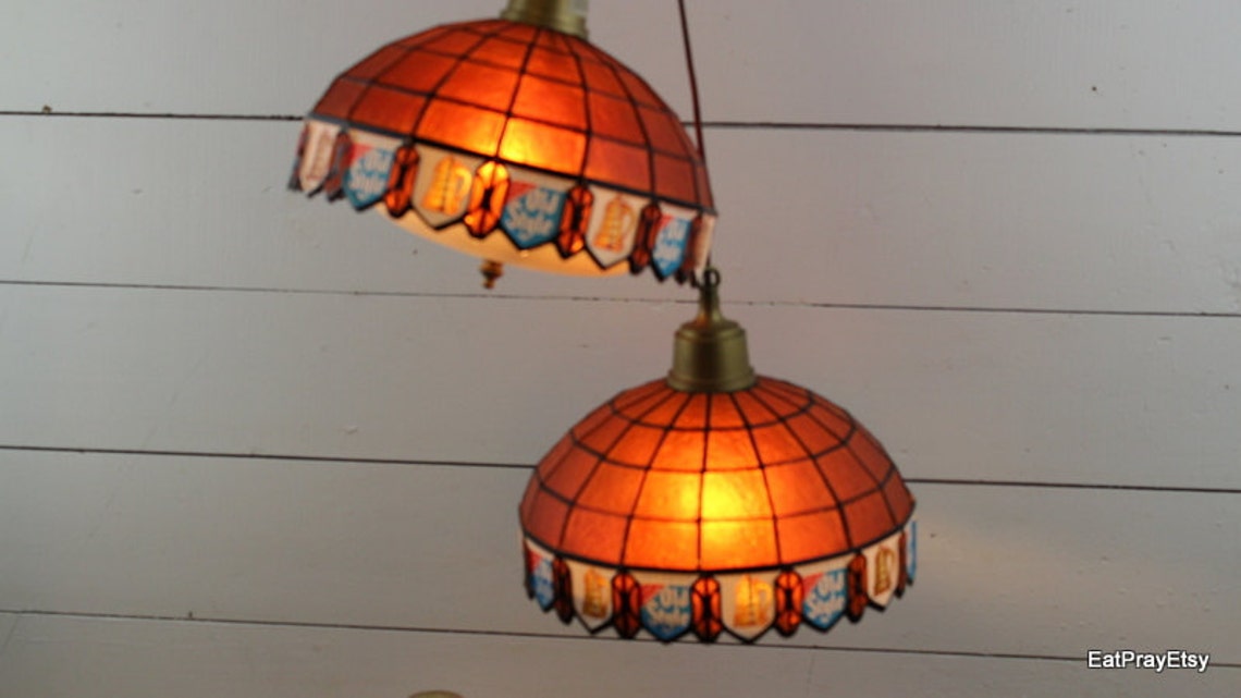 Reserved for Julie Vintage beer lamp Old Style Beer Hanging Etsy