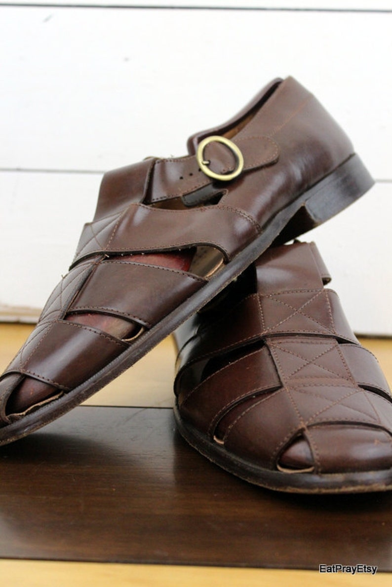 leather weave sandals mens