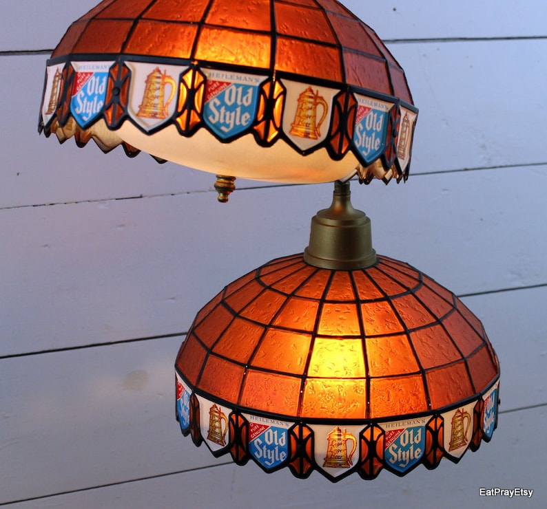 Reserved for Julie Vintage beer lamp Old Style Beer Hanging Etsy