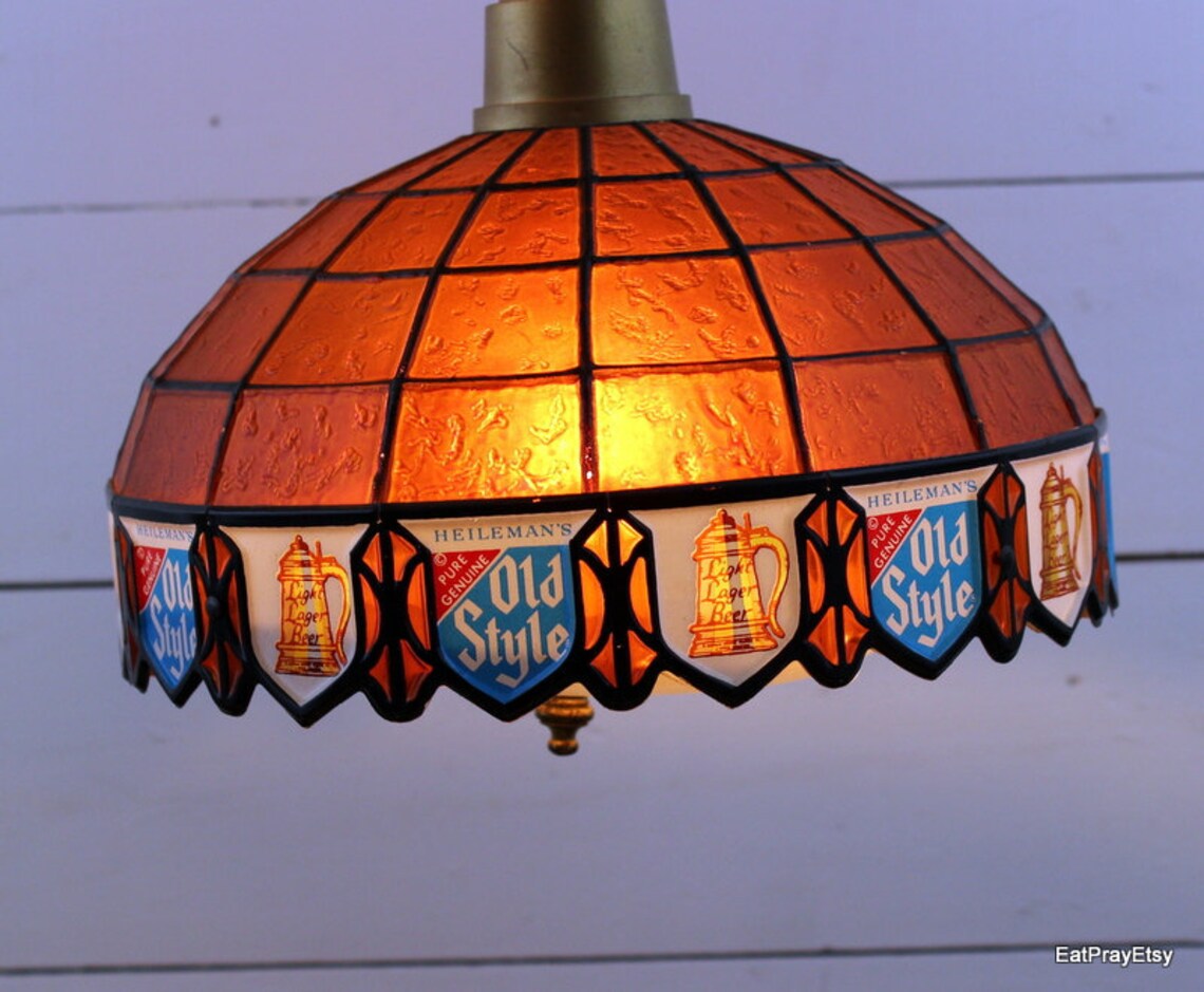 Reserved for Julie Vintage beer lamp Old Style Beer Hanging Etsy