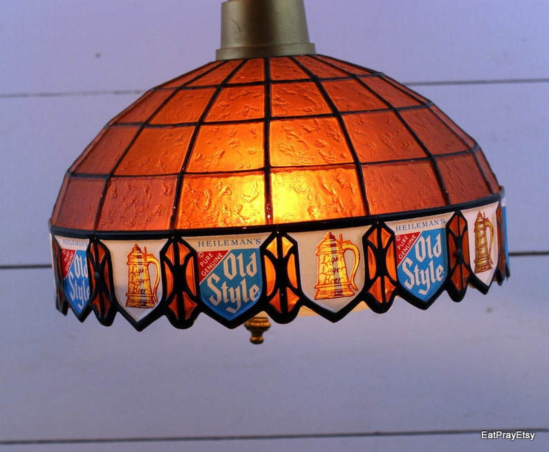 Reserved for Julie Vintage beer lamp Old Style Beer Hanging Etsy