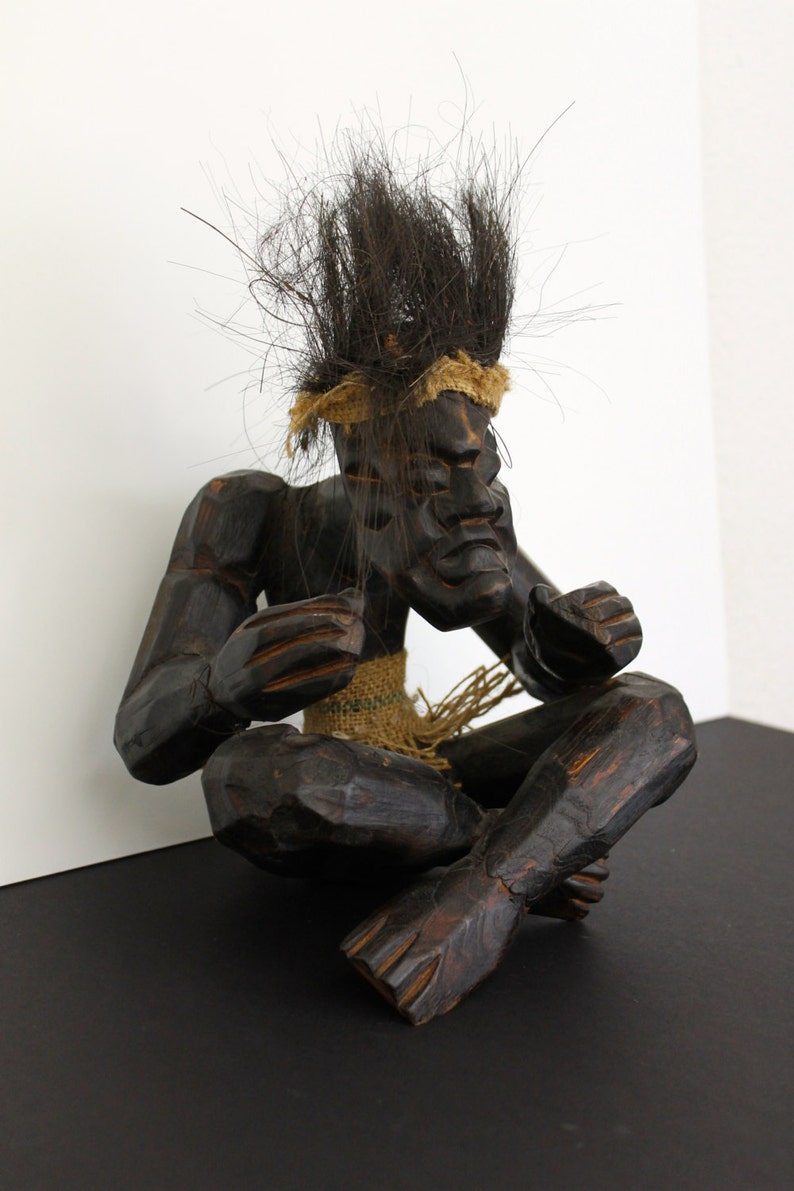 Hand Carved Wooden African Tribal Medicine Wise Man Wood Etsy
