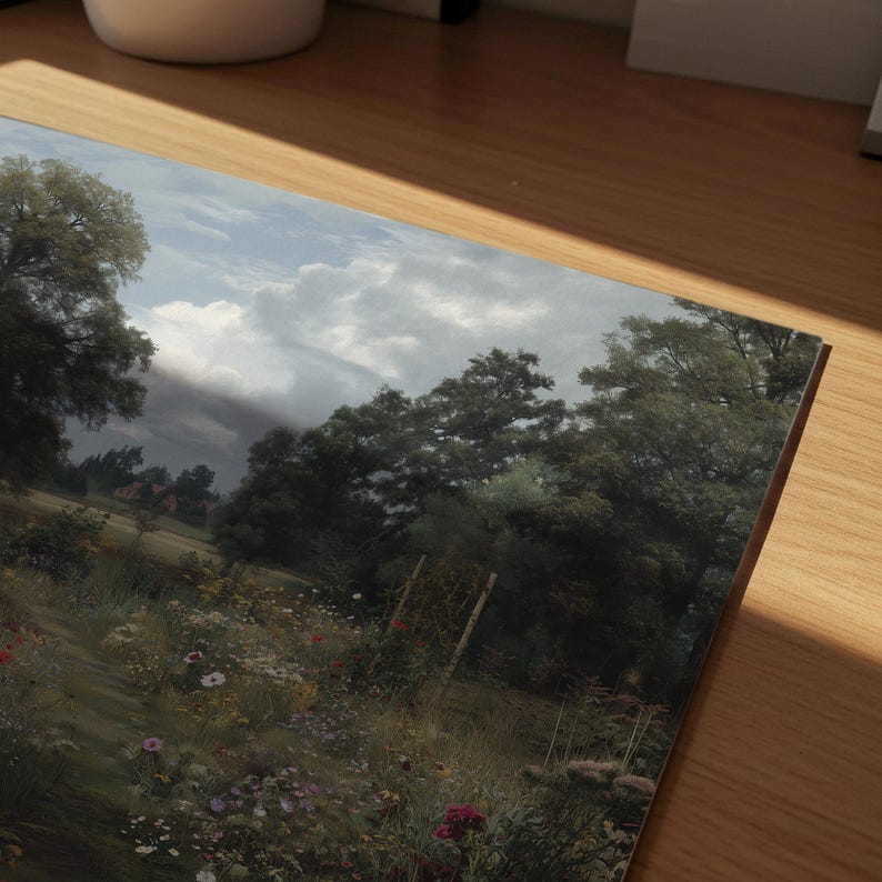 Cottagecore Garden Path Art Print – Painterly Wildflower Landscape ...