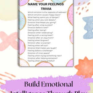Name Your Feelings Trivia Game Printable | SEL Emotions Activity for Kids & Teens | School Counselor Resource | Emotional Intelligence Game