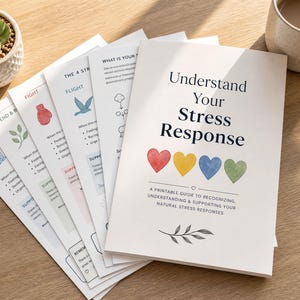 Fight Flight Freeze Fawn Cheat Sheet | Nervous System Regulation Printable | Trauma Response Guide | Stress Response PDF