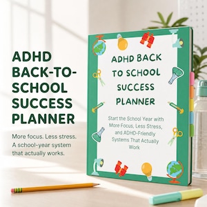 ADHD Back to School Planner, Printable Student Planner, Executive Function Workbook, Homework and Routine Toolkit, Digital Download