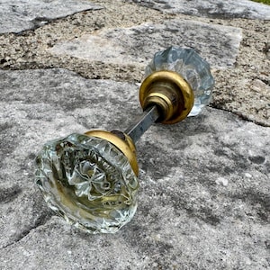 Mässingsglas Vintage dörrhandtag