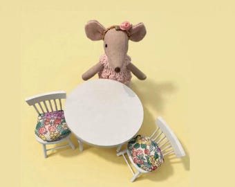 Maileg Mouse Dinner Table 2 Seated Fabric Cushions