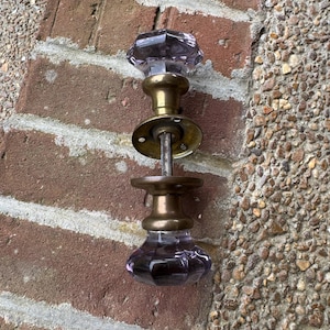 Juego de pomos de puerta vintage de amatista púrpura