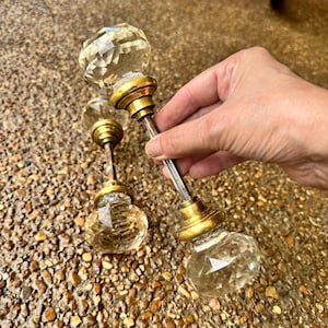 Set di pomelli per porte vintage in vetro sfaccettato