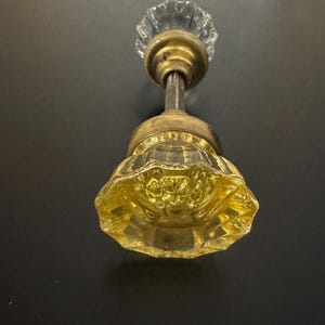 ヴィンテージイエローガラスドアノブ
