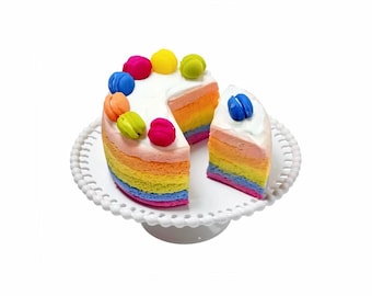 Birthday Dollhouse Miniature Rainbow Cake Maileg  Cake Macaroon