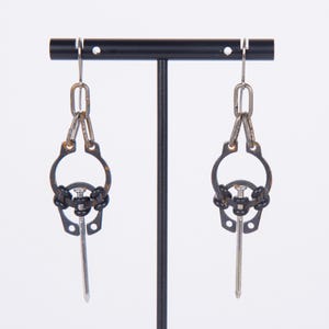 Steampunk Gothic Dangle Earrings made from Factory Mechanical Pieces by ART OF FACTORY