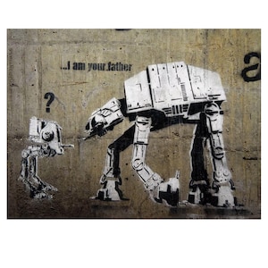 Banksy Star Wars Graffiti Canvas Art - I Am Your Father, 26x40 Reproduction