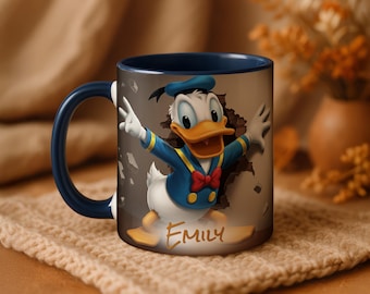 Donald Duck 3D Mug Personalized Name 11oz Accent Coffee Cup Disney Sailor Gift